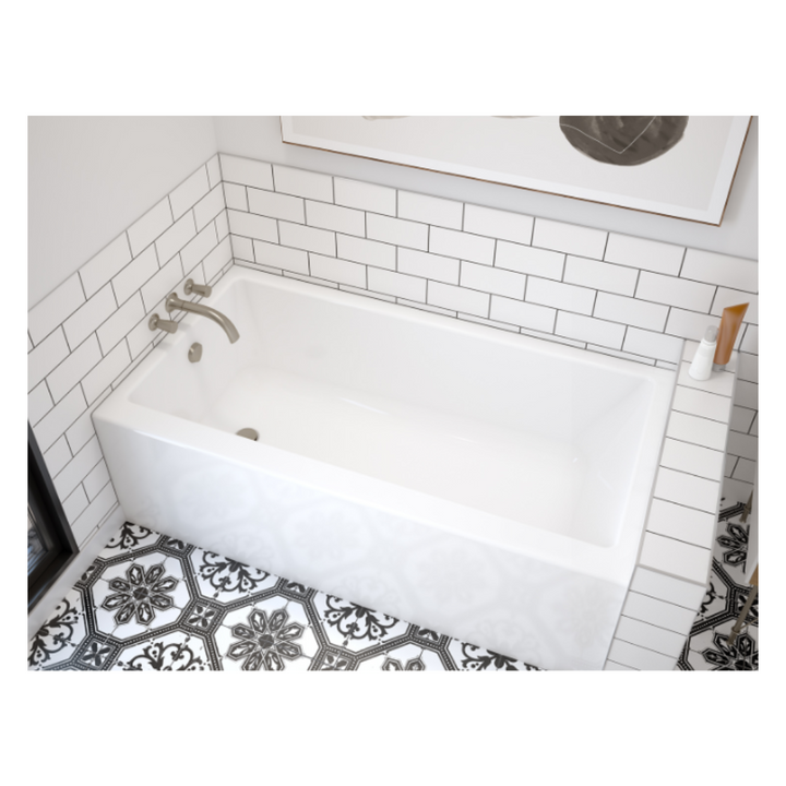Maax Rubix 6030 Acrylic Alcove Left-Hand Drain Bathtub in White