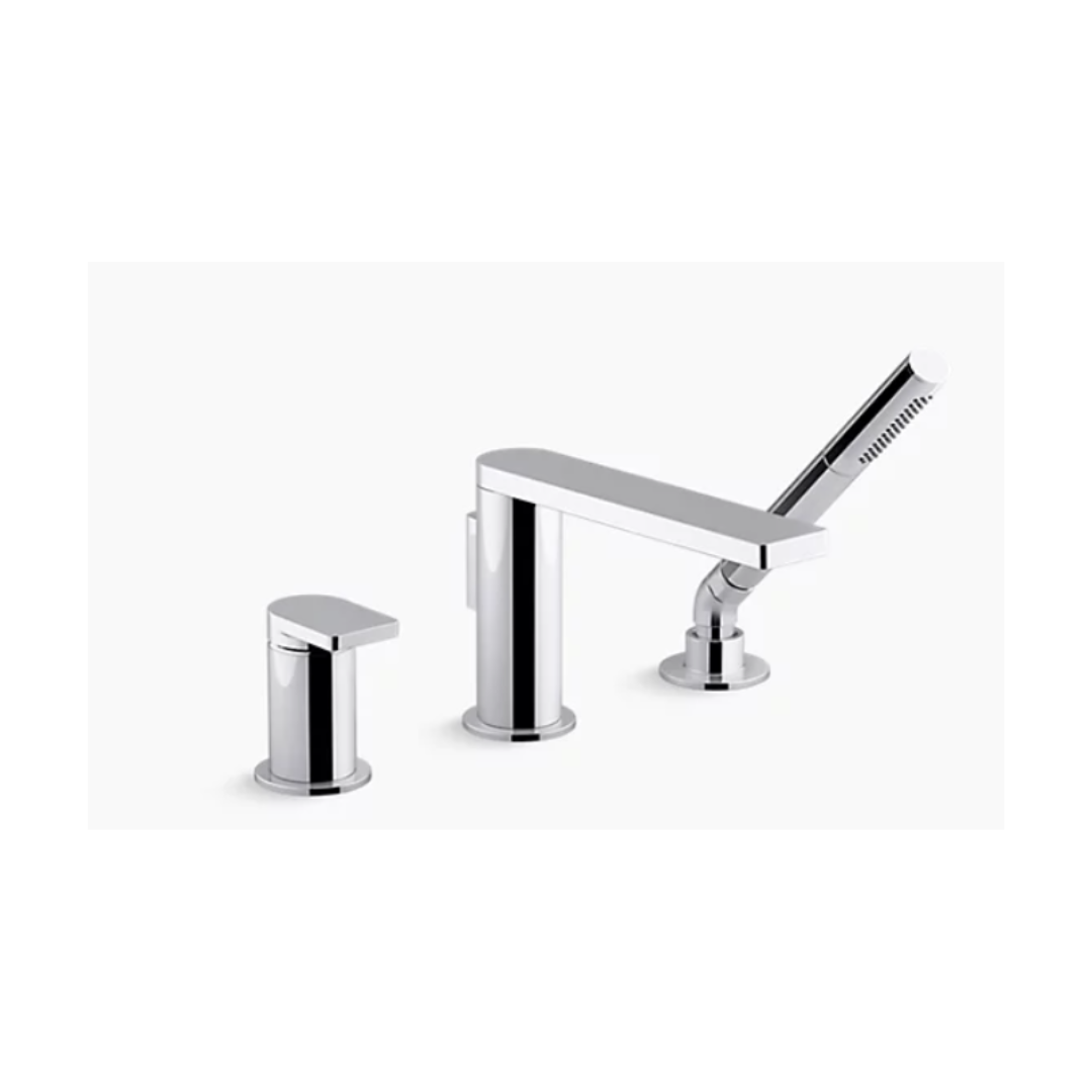 KOHLER Composed 2-Handle Deck Mount Roman Tub Faucet with Lever Handles in Titanium