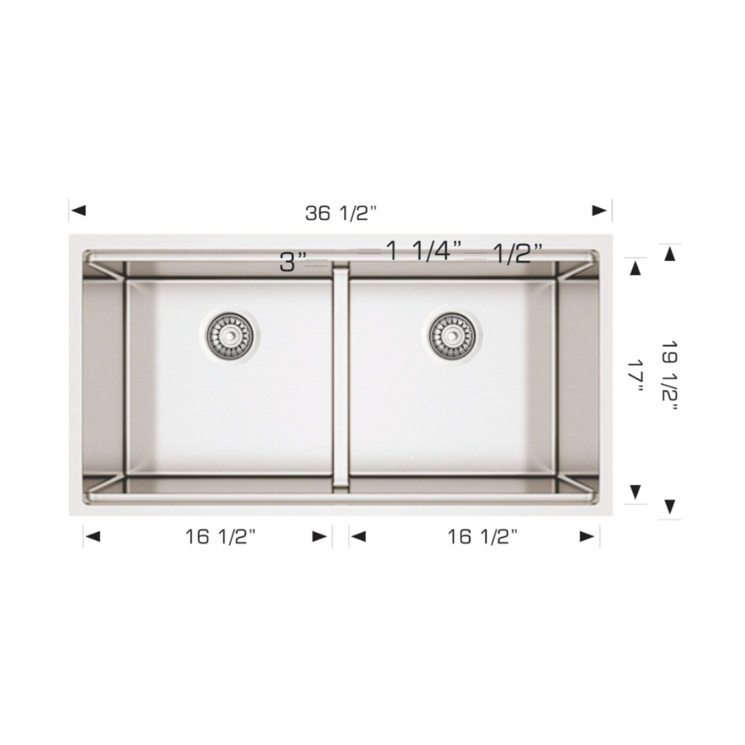 Bosco Linear Series Stainless Steel Double Bowl 223619