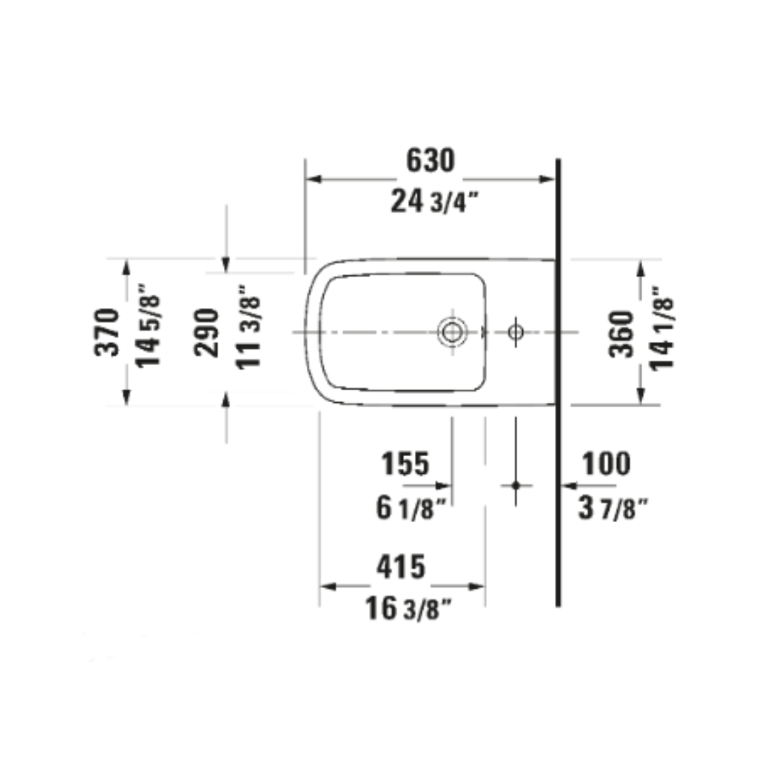 Duravit DuraStyle Bidet Floor Mounted 2283100000