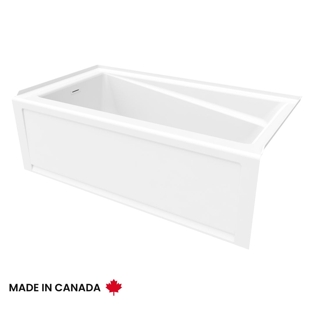 Maax New Town 6032 IFS Acrylic Alcove Left-Hand Drain Bathtub in White