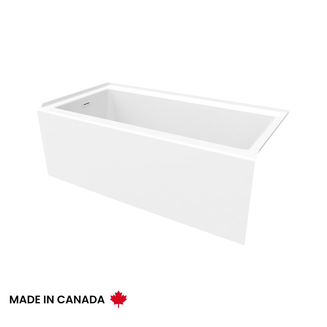 Maax Rubix 6030 AFR Acrylic Alcove Left-Hand Drain Bathtub in White