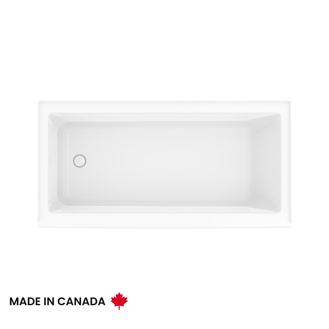 Maax Rubix 6030 AFR Acrylic Alcove Left-Hand Drain Bathtub in White