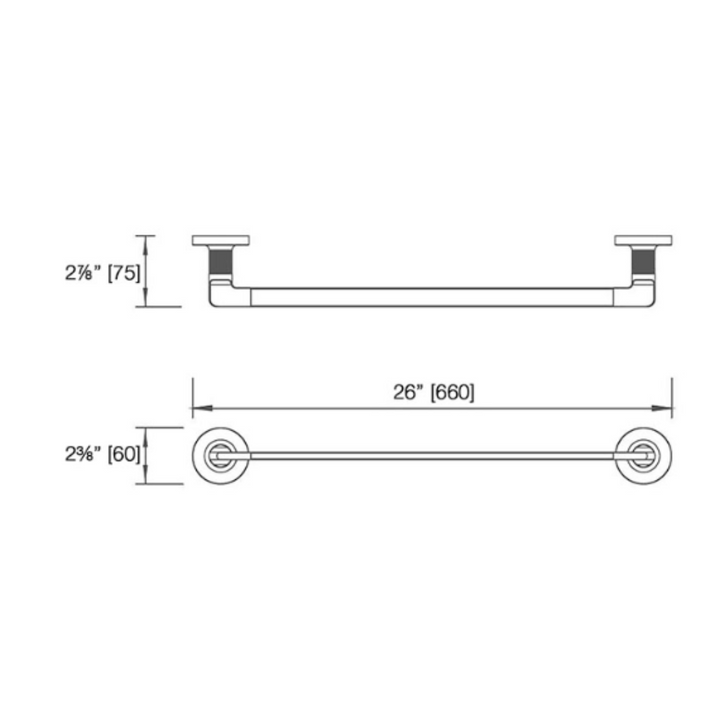 Laloo Draft Single Towel Bar D7124