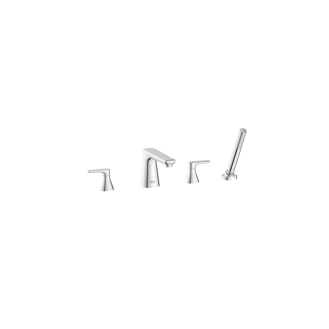 American Standard Aspirations 4-Hole 2-Handle Deck Mount Roman Tub Faucet With Lever Handles and Personal Shower Model: T061901.002