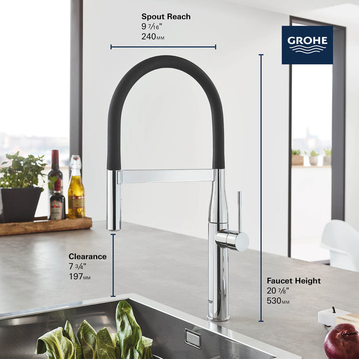 Grohe ESSENCE NEW Single Handle Semi-Pro Dual Spray Kitchen Faucet 6.6 L/Min (1.75 GPM)
