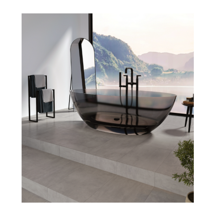 Produits Neptune Mosta 6732 AFR Solid Surface Freestanding Center Drain Double Ended Bathtub