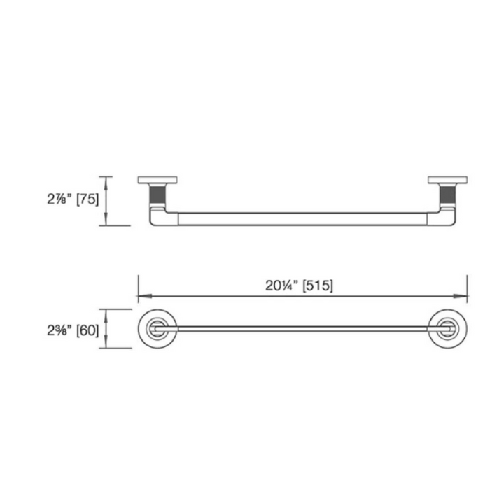 Laloo Draft Single Towel Bar - Medium D7118
