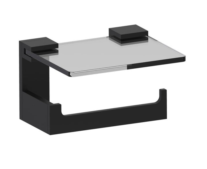 Kartners Berlin Glass Shelf w/ Toilet Paper Holder