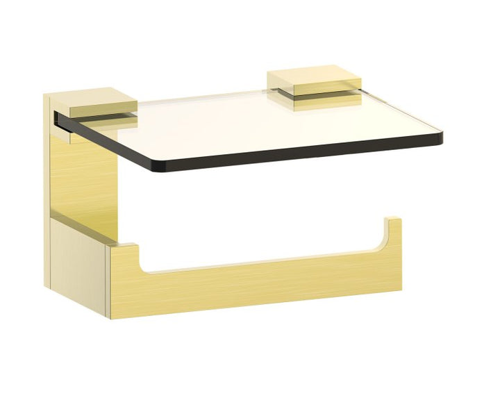 Kartners Berlin Glass Shelf w/ Toilet Paper Holder
