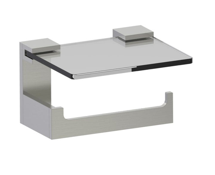 Kartners Berlin Glass Shelf w/ Toilet Paper Holder