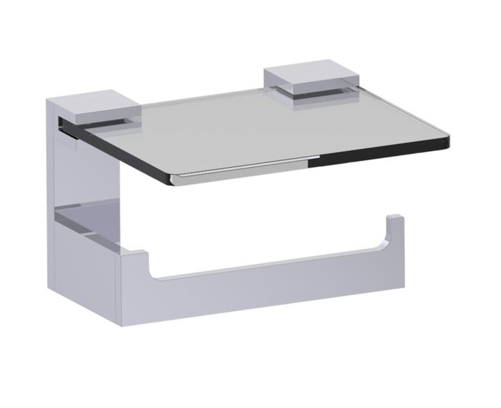 Kartners Berlin Glass Shelf w/ Toilet Paper Holder