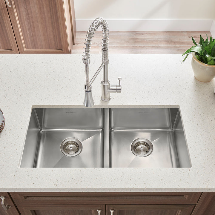 American Standard Pekoe® 35 x 18-Inch Stainless Steel Undermount Double-Bowl Kitchen Sink