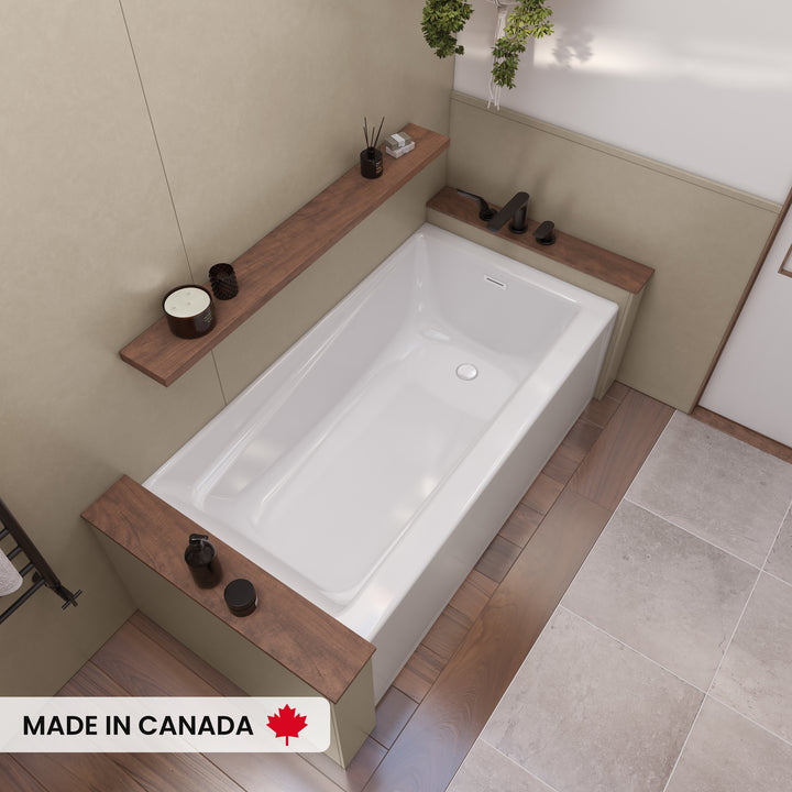 Maax Exhibit 6030 IFS AFR DTF Acrylic Alcove Left-Hand Drain Bathtub in White