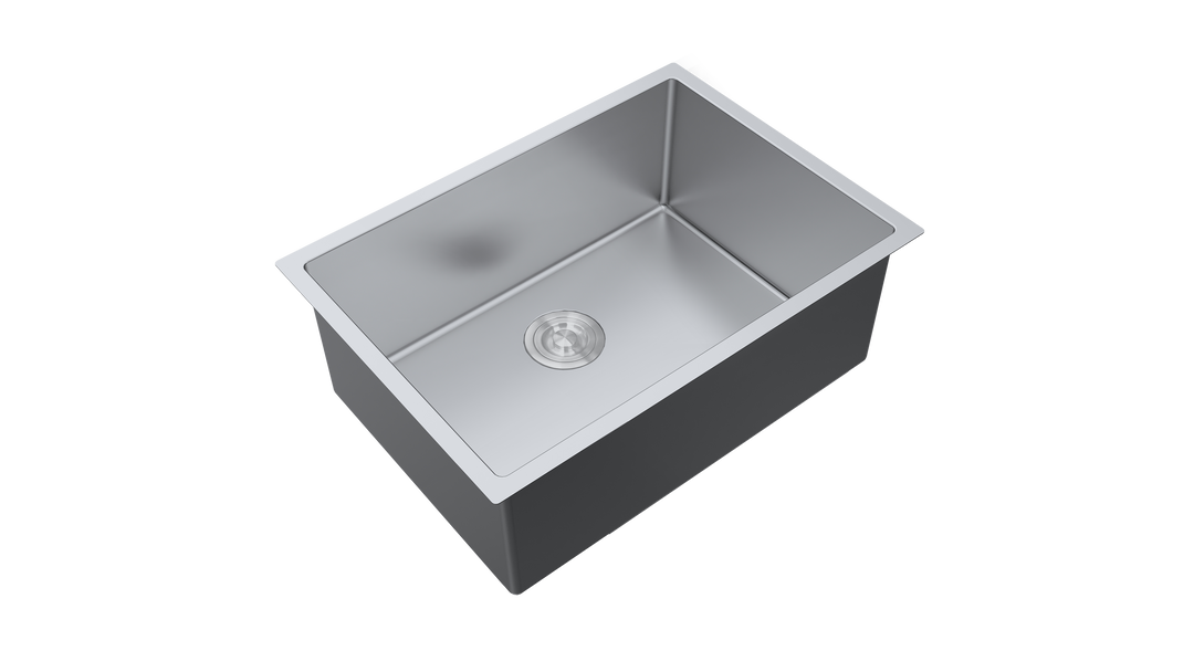 Aquaflo Essence 30" Handcrafted Single Bowl Kitchen Sink with Basket Strainer