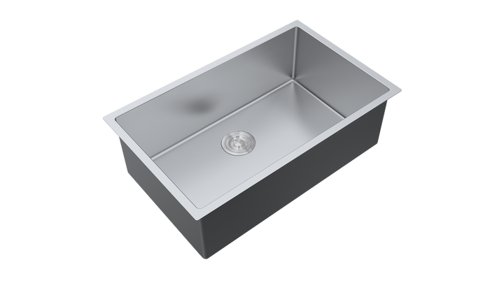 Aquaflo Essence 33" Handcrafted Single Bowl Kitchen Sink with Basket Strainer