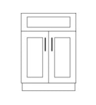 MDF Vanity 24" x 22" x 34 1/2" - 2-Door Without Drawer