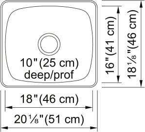 Kindred Steel Queen Drop In Sink - QS1820-10