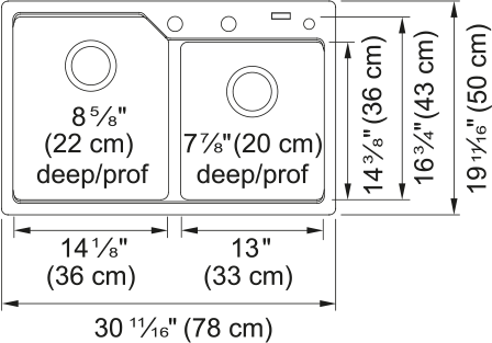 Kindred Urban Drop In Sink - MGCM2031-9PWT