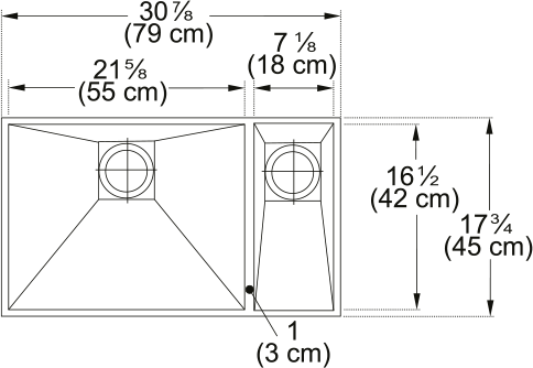 Franke Peak Undermount Sink - PKX160-RH-S