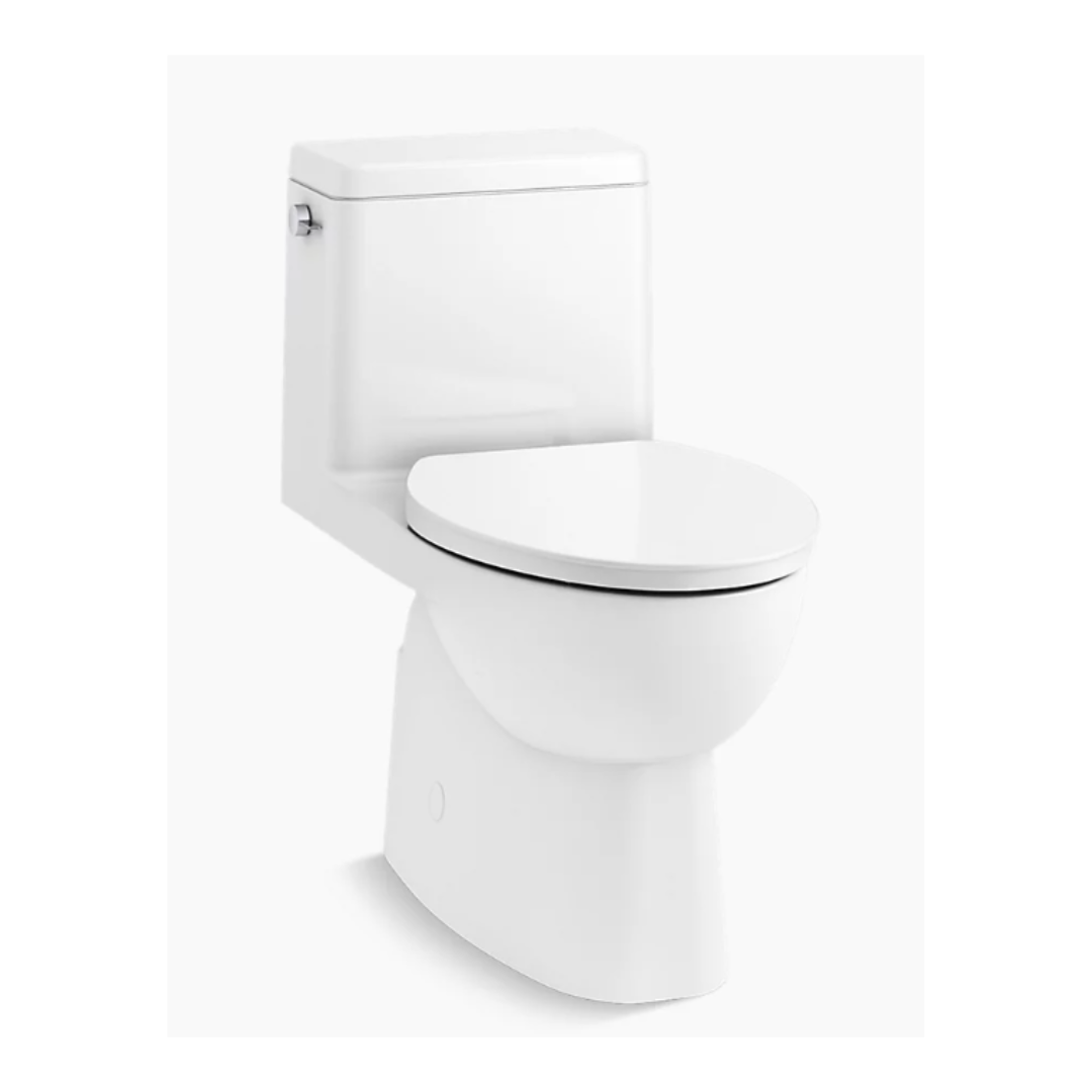 Kohler Reach® One-piece compact elongated toilet with skirted trapway, 1.28 gpf  K-78080-0