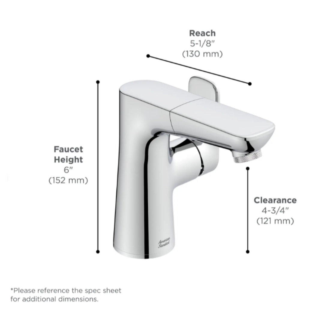 American Standard Aspirations Single-Handle Pull-Out Bathroom Faucet 1.2 gpm/4.5 L/min With Lever Handle