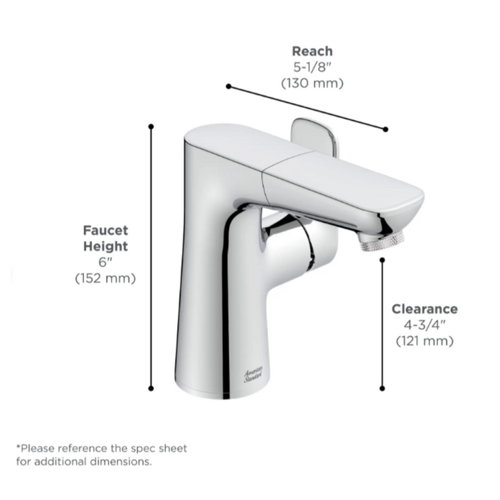 American Standard Aspirations Single-Handle Pull-Out Bathroom Faucet 1.2 gpm/4.5 L/min With Lever Handle