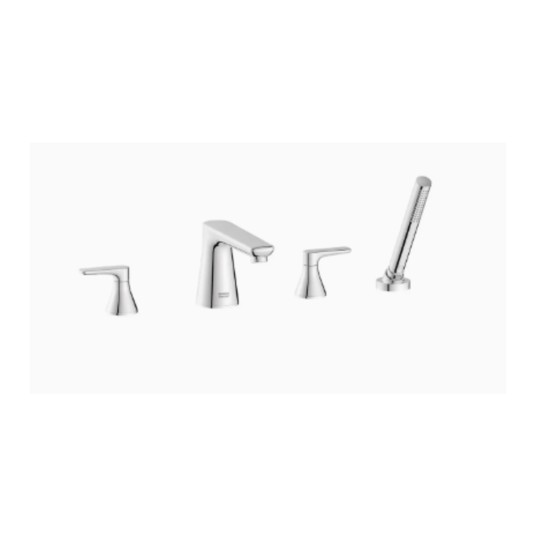 American Standard Aspirations 4-Hole 2-Handle Deck Mount Roman Tub Faucet With Lever Handles and Personal Shower Model: T061901.002