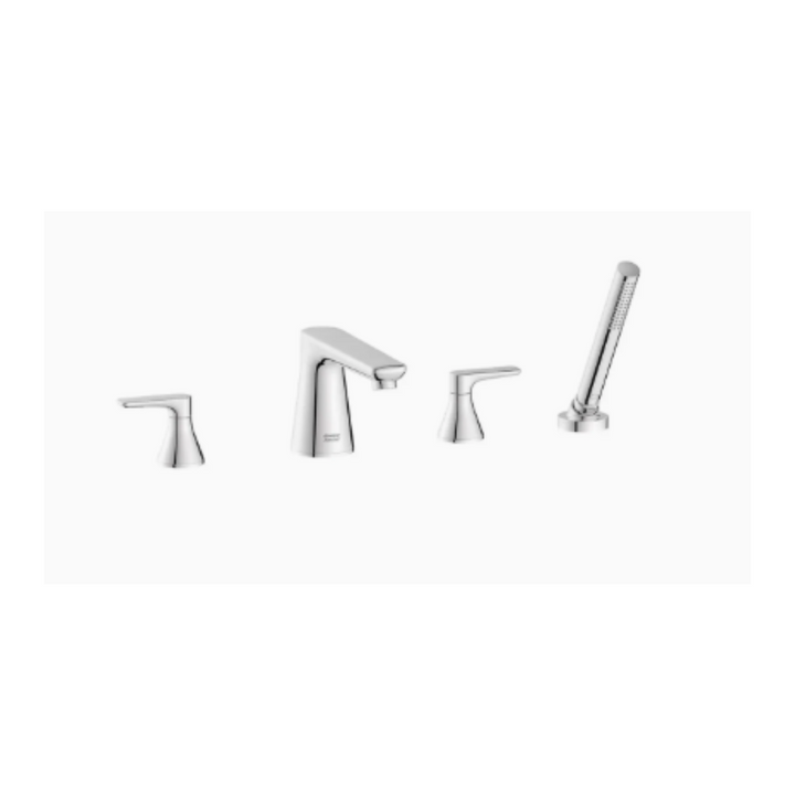 American Standard Aspirations 4-Hole 2-Handle Deck Mount Roman Tub Faucet With Lever Handles and Personal Shower Model: T061901.002