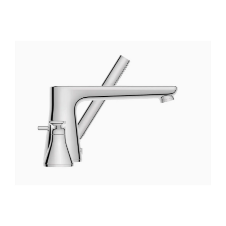 American Standard Aspirations 4-Hole 2-Handle Deck Mount Roman Tub Faucet With Lever Handles and Personal Shower Model: T061901.002