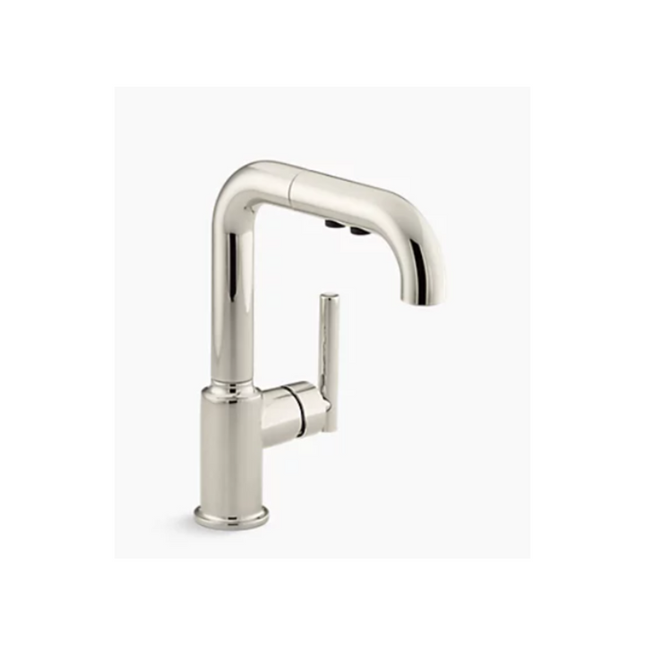 Kohler PURIST Pull-out kitchen sink faucet with three-function sprayhead K-7506