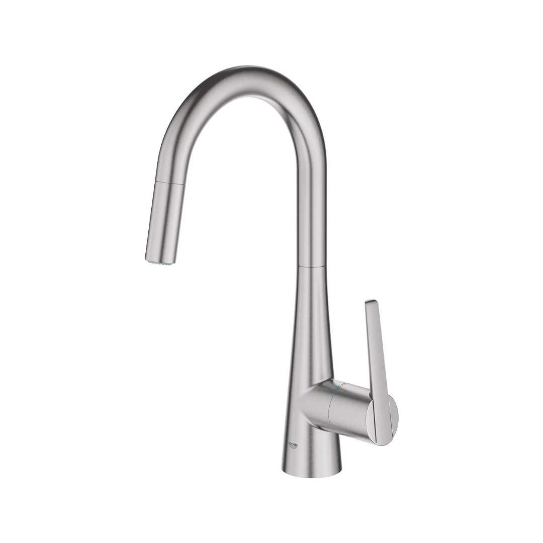 Grohe ZEDRA Single Handle Pull Down Kitchen Faucet Dual Spray 6.6 L/Min (1.75 GPM)