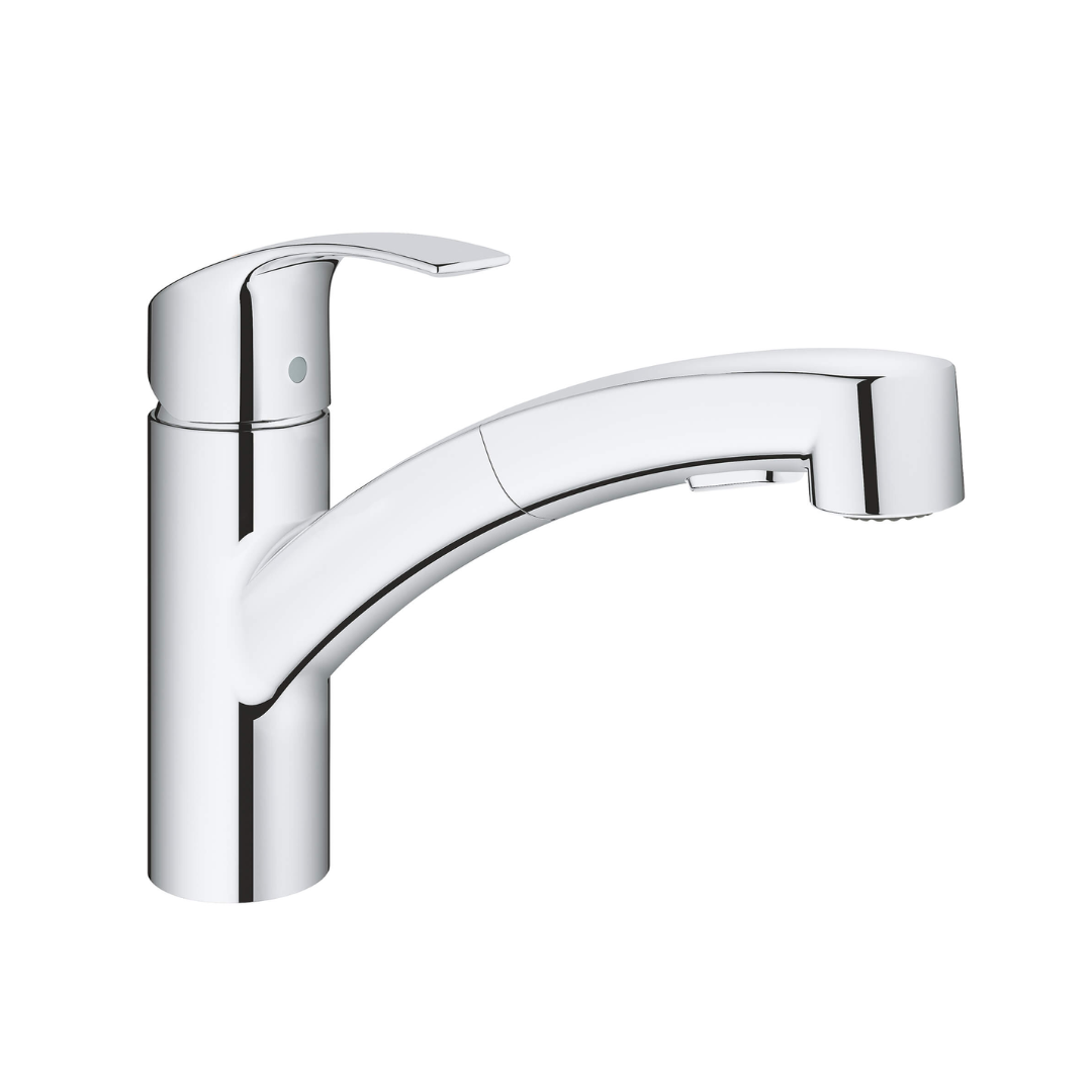 Grohe EUROSMART Sing;e Handle Pull Out Kitchen Faucet Dual Spray 6.6 l/Min (1.75 GPM)