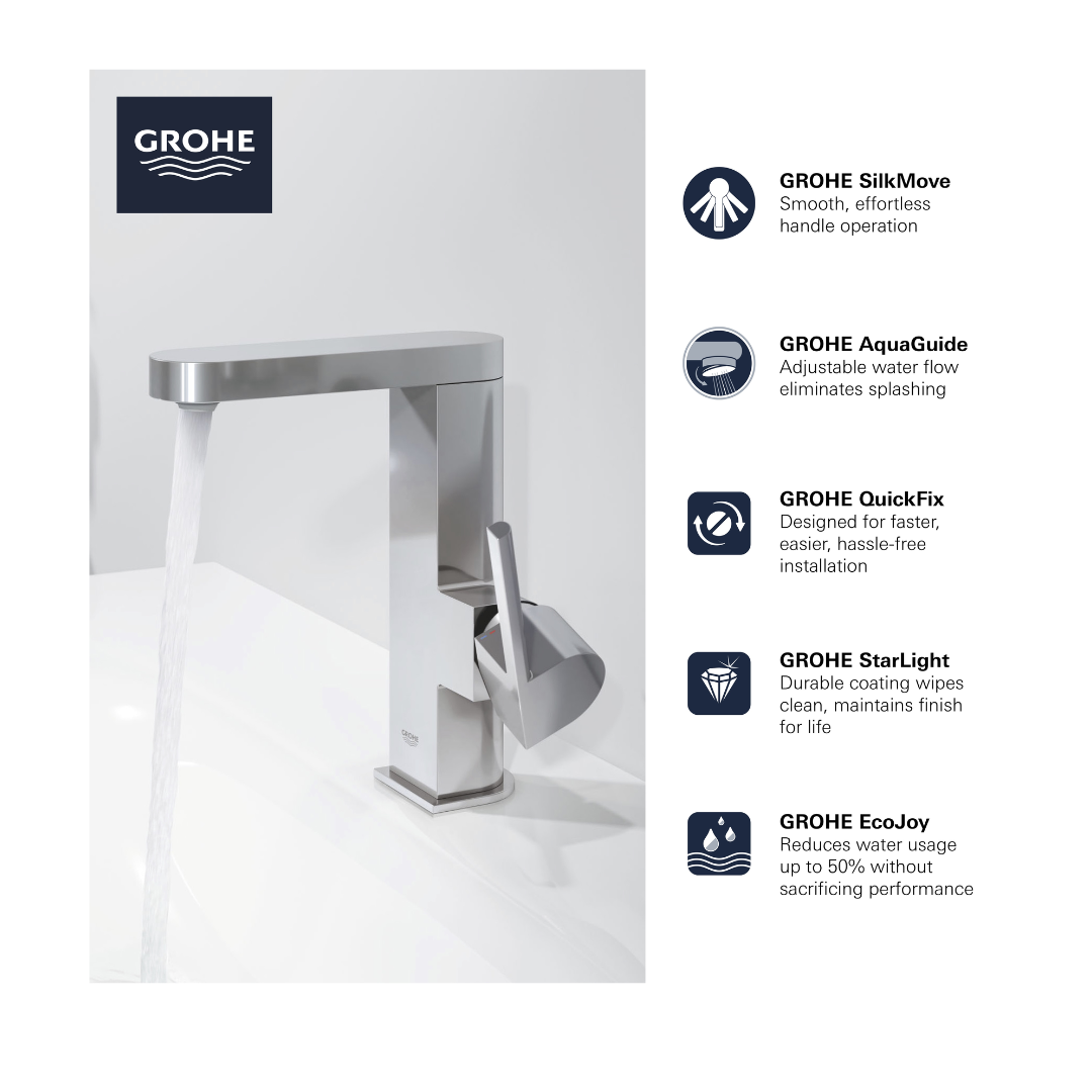 Grohe PLUS Single Hole Single E-Handlle M-Size Bathroom Faucet 4.5 L/Min (1.2 GPM)