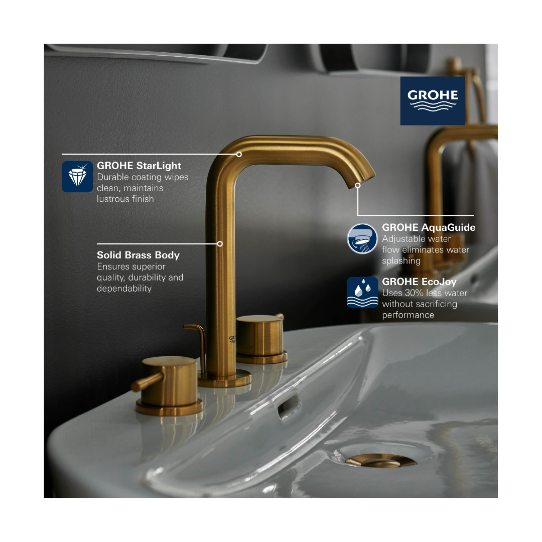 Grohe ESSENCE NEW 8 Widespread 2- Handle M-Size Bathroom Faucet 4.5 L/Min (1.2 GPM)