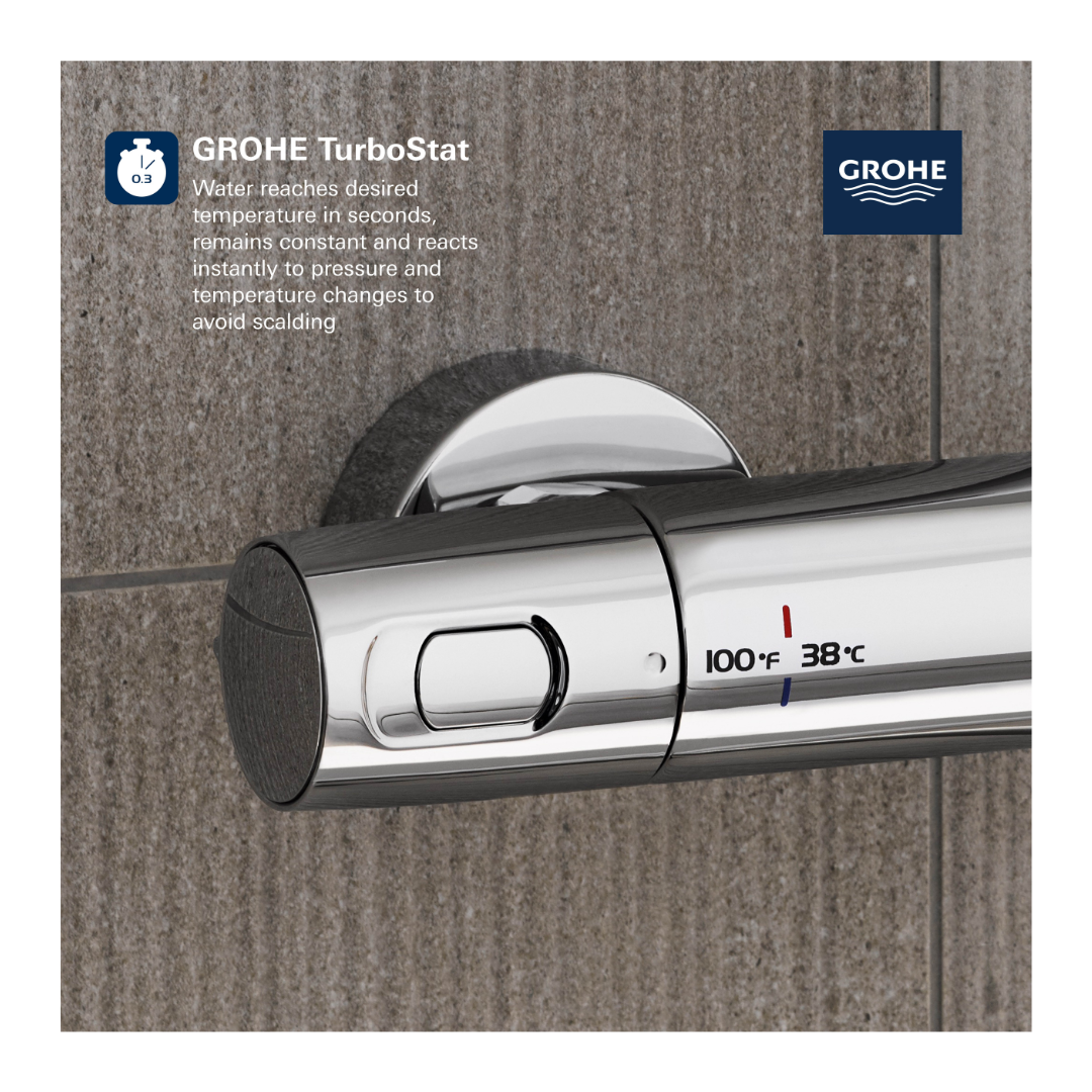 Grohe EUPHORIA®  310 COOLTOUCH THERMOSTATIC SHOWER SYSTEM, 1.75GPM
