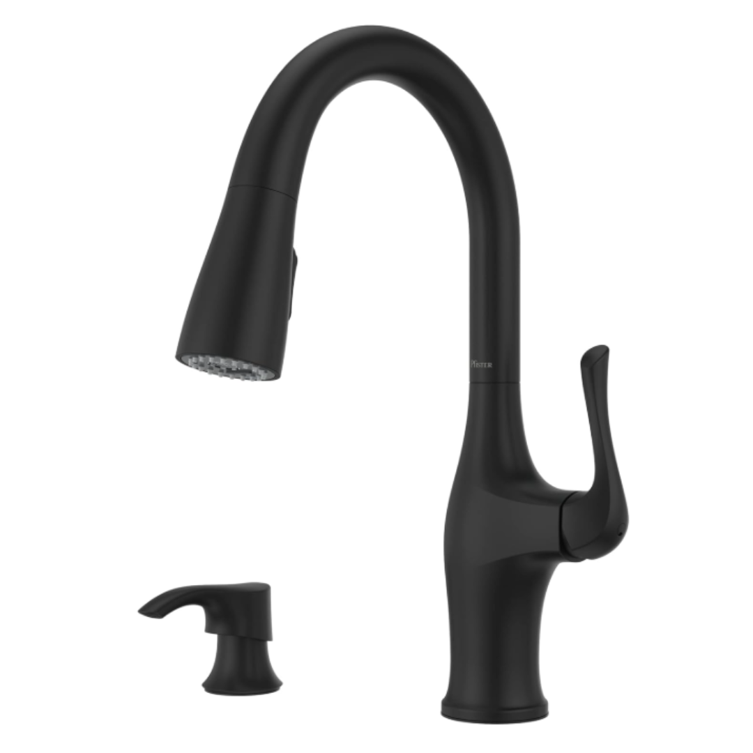 Pfister Wray 1-Handle Pull-Down Kitchen Faucet With Soap Dispenser F-529-7WRYB