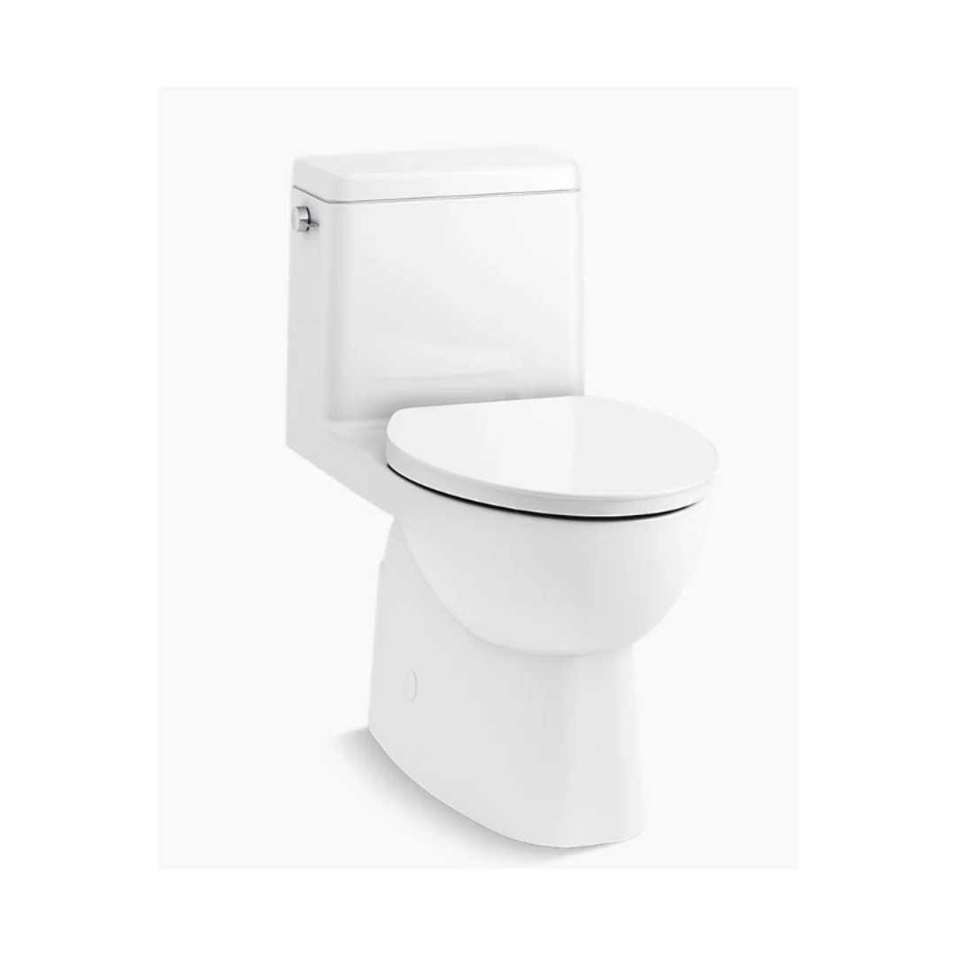 Kohler Reach® One-piece compact elongated toilet with skirted trapway, 1.28 gpf  K-78080-0