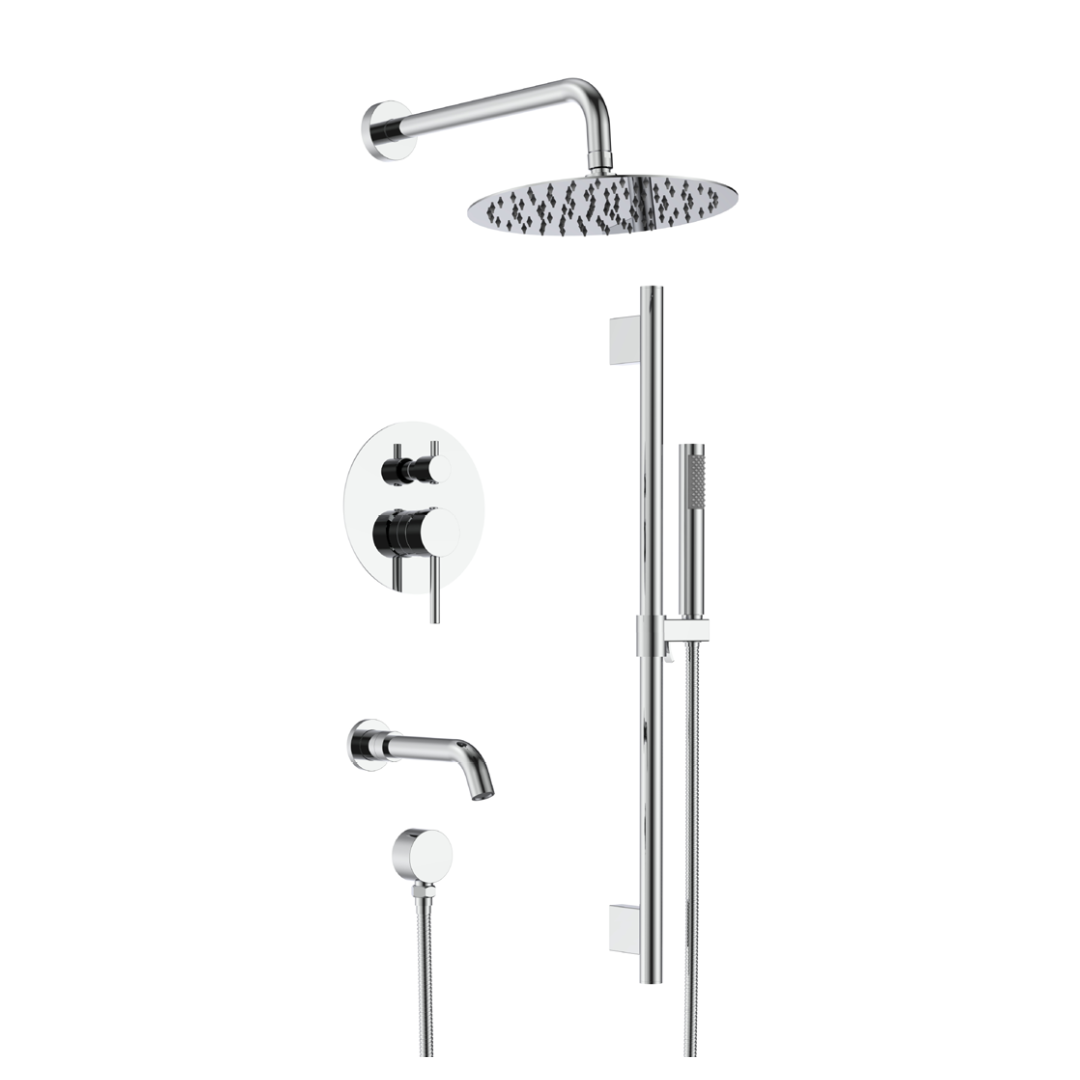 Aquaflo Rund 3-Way Pressure Balance Shower Set SKRPB30