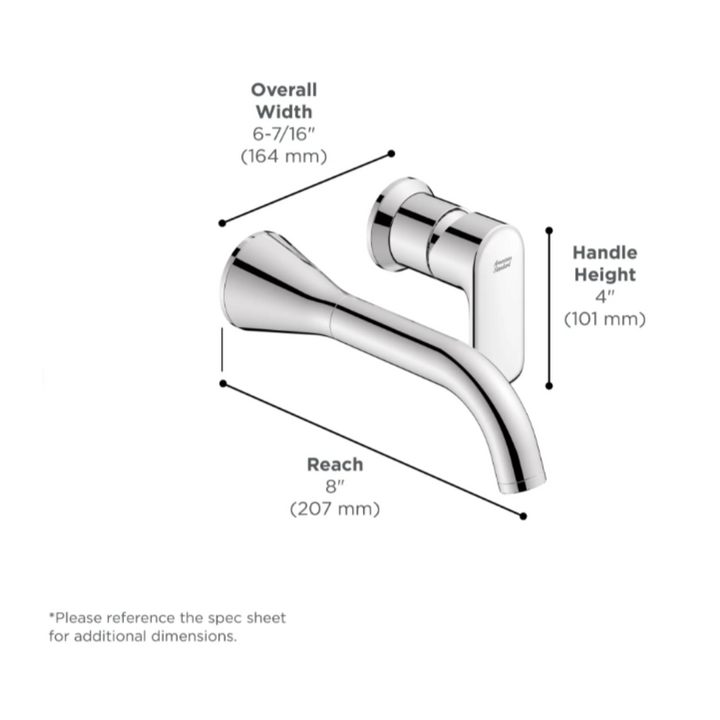 American Standard Aspirations Single Handle Wall-Mount Faucet 1.2 gpm/4.5 L/min With Lever Handle