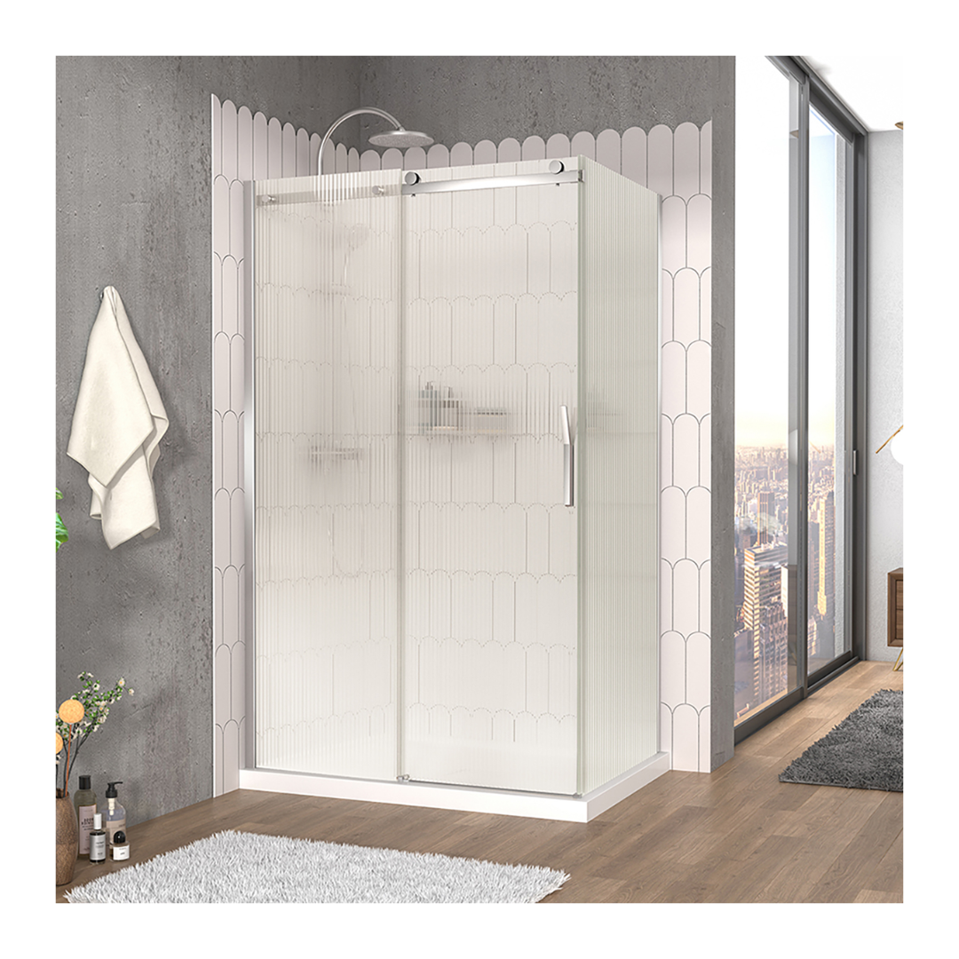 Zitta Slik Vaia Shower Door Fluted Glass