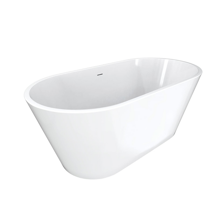 Maxx Calinda 60 x 30 Acrylic Freestanding Oval Center Drain Bathtub in White