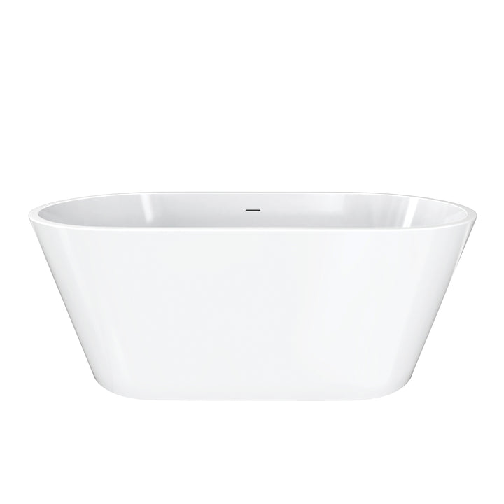 Maax Chorale 60 x 30 Acrylic Freestanding Center Drain Bathtub in White with White Skirt