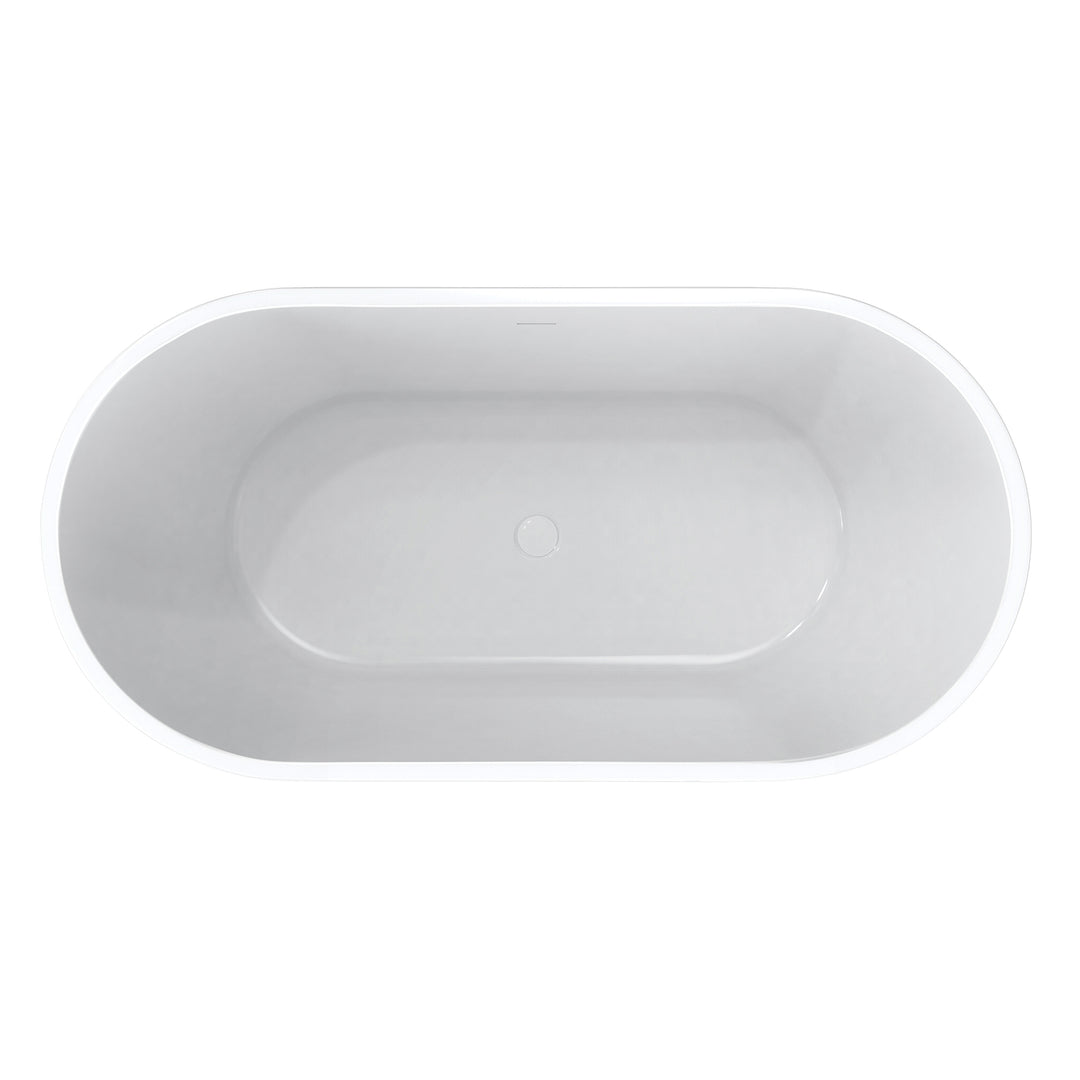 Maax Chorale 67 x 31 Acrylic Freestanding Center Drain Bathtub in White with White Skirt