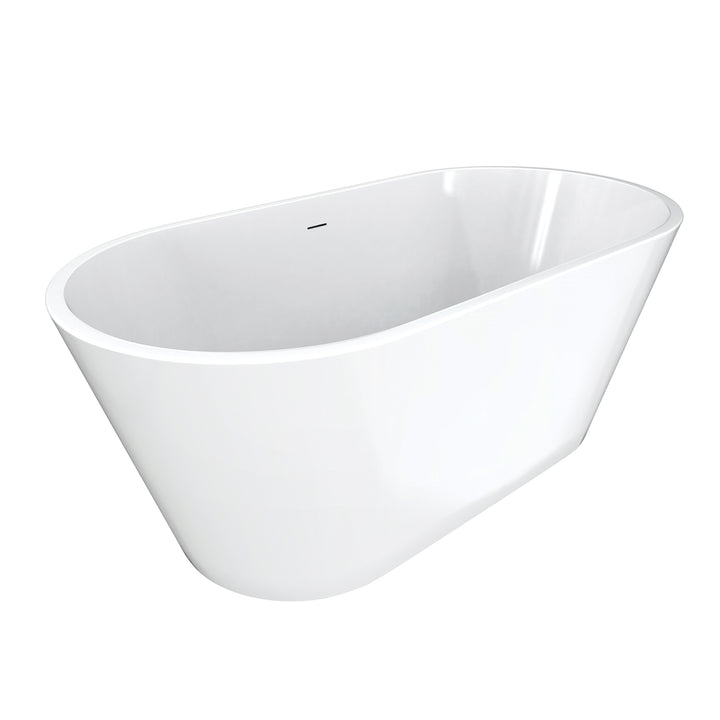 Maax Chorale 60 x 30 Acrylic Freestanding Center Drain Bathtub in White with White Skirt