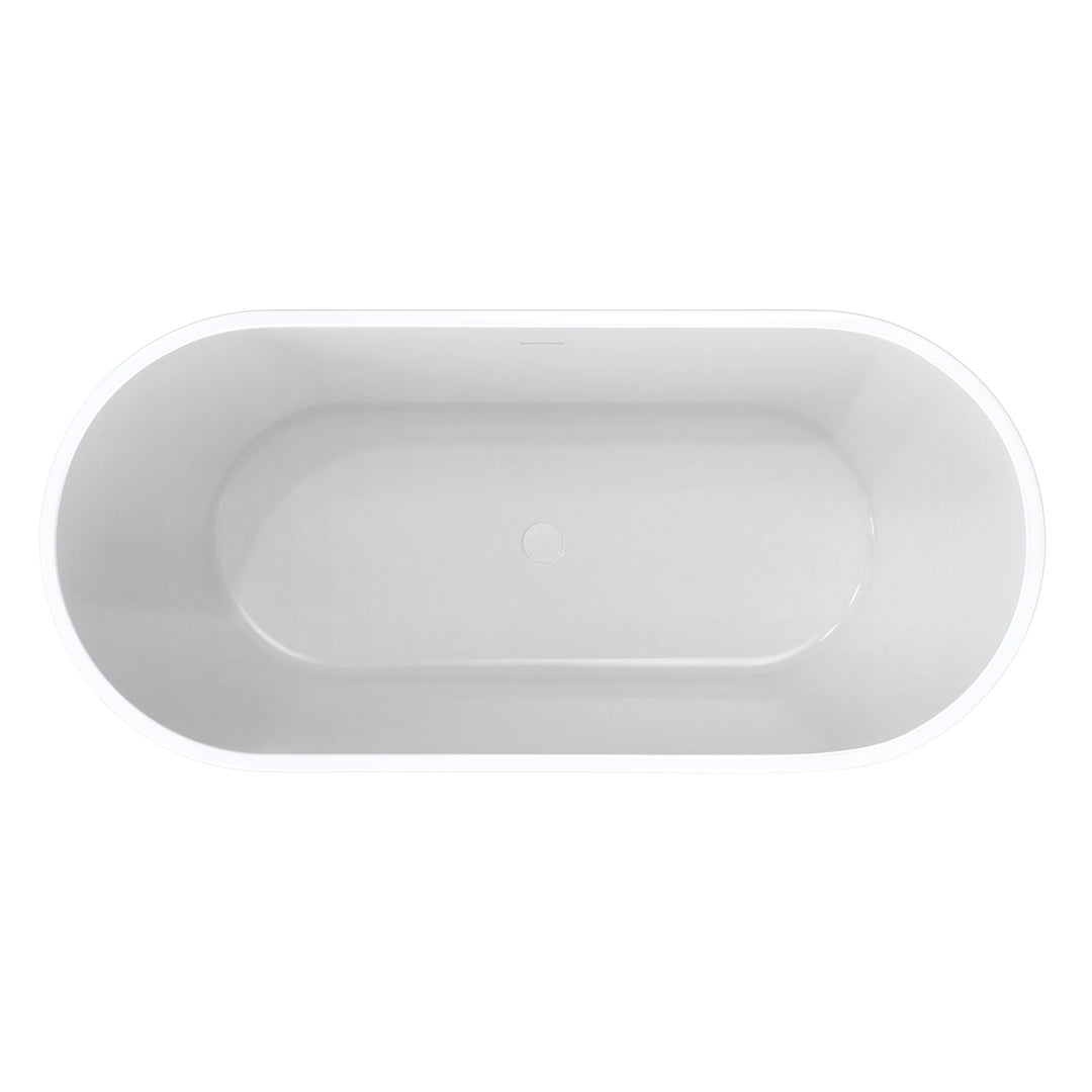 Maax Chorale 67 x 31 Acrylic Freestanding Center Drain Bathtub in White with White Skirt