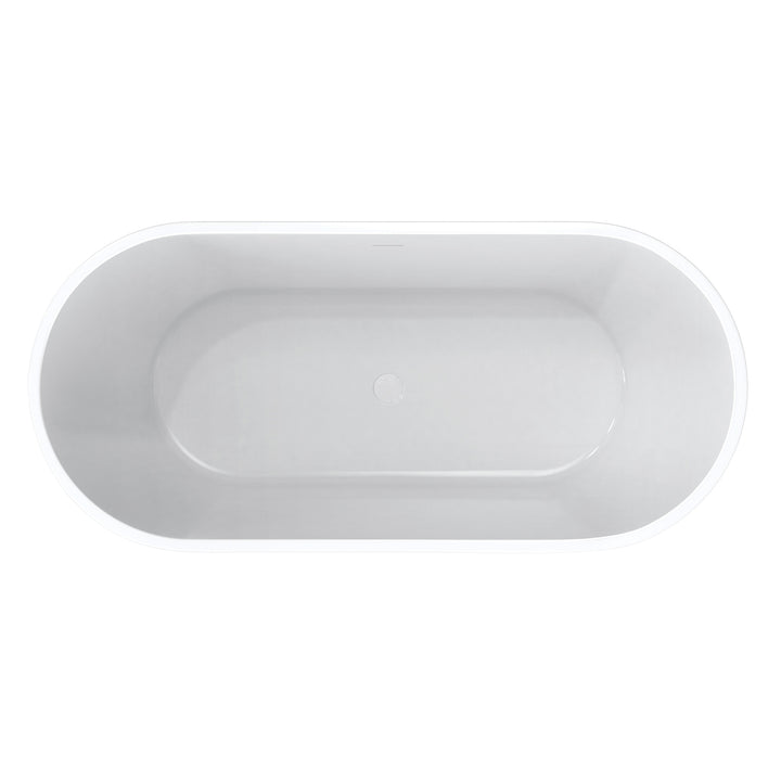 Maax Chorale 67 x 31 Acrylic Freestanding Center Drain Bathtub in White with White Skirt