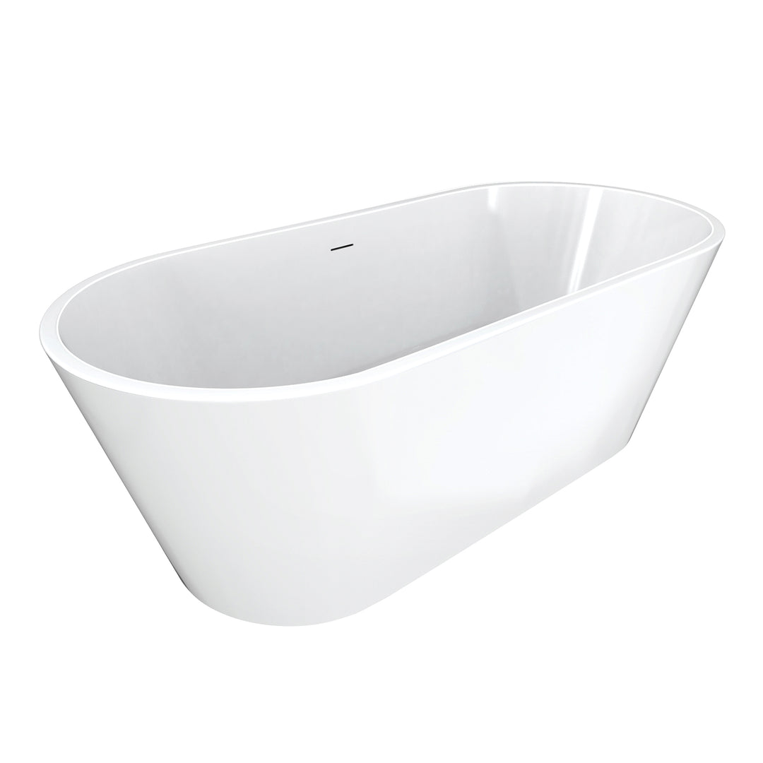 Maax Chorale 67 x 31 Acrylic Freestanding Center Drain Bathtub in White with White Skirt