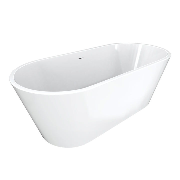 Maax Chorale 67 x 31 Acrylic Freestanding Center Drain Bathtub in White with White Skirt