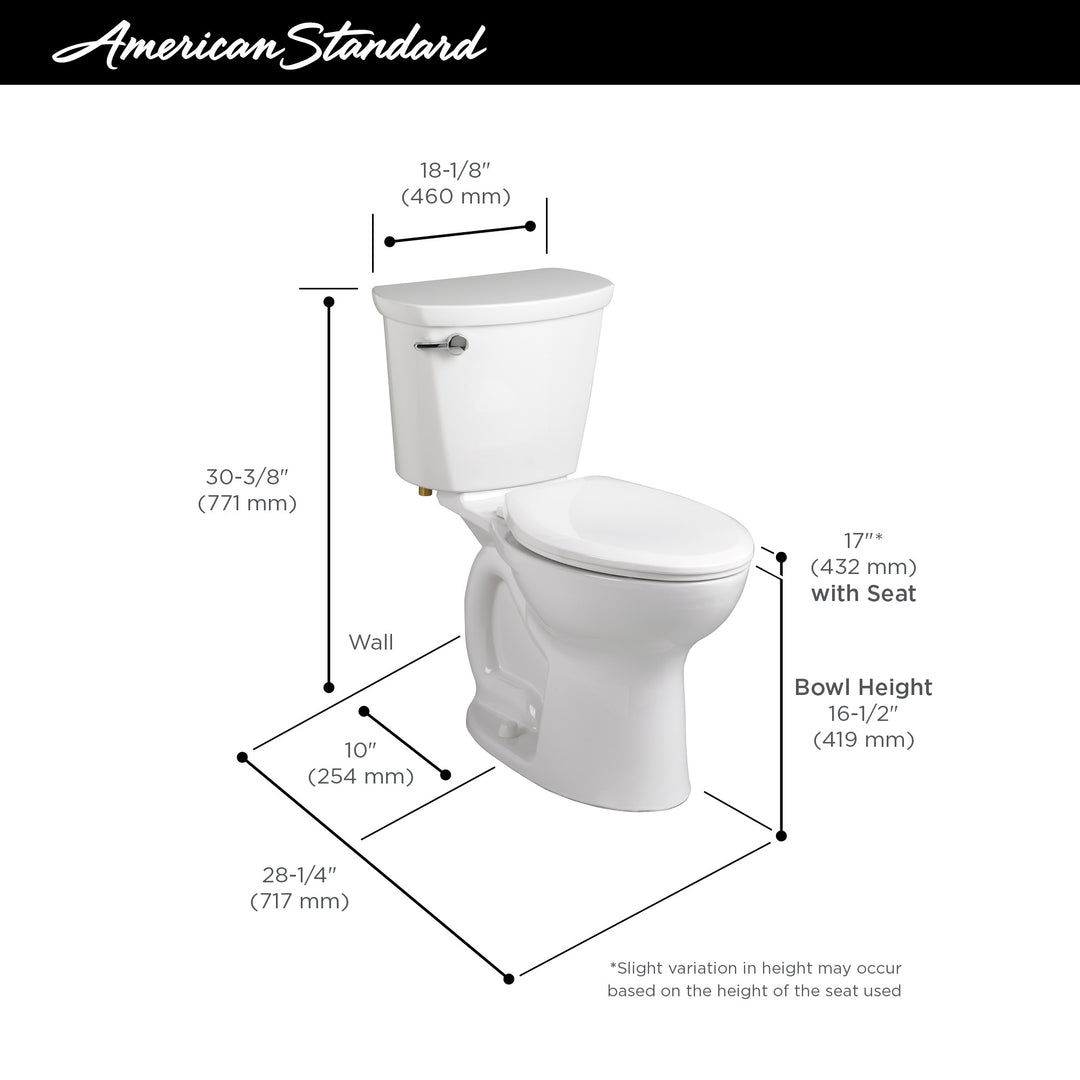 American Standard Cadet™ PRO Two-Piece 1.6 gpf/6.0 Lpf Chair Height Elongated 10-Inch Rough Toilet Less Seat